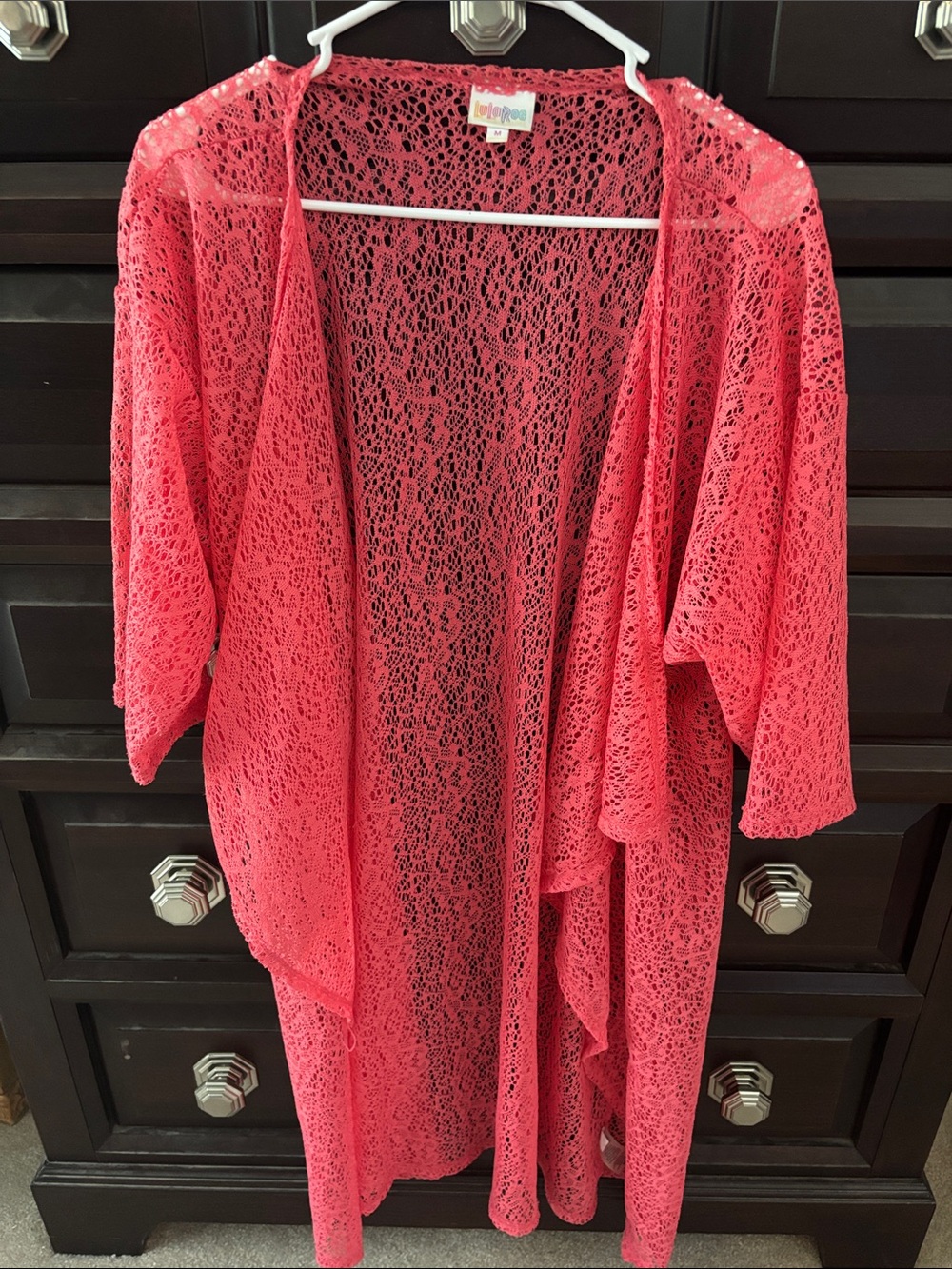 LuLaRoe Coral Lace Kimono Cover-Up Size Medium